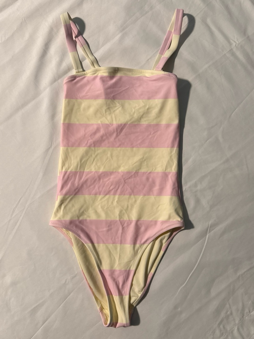 aerie Pastel Pink and Cream Striped One-Piece Swimsuit